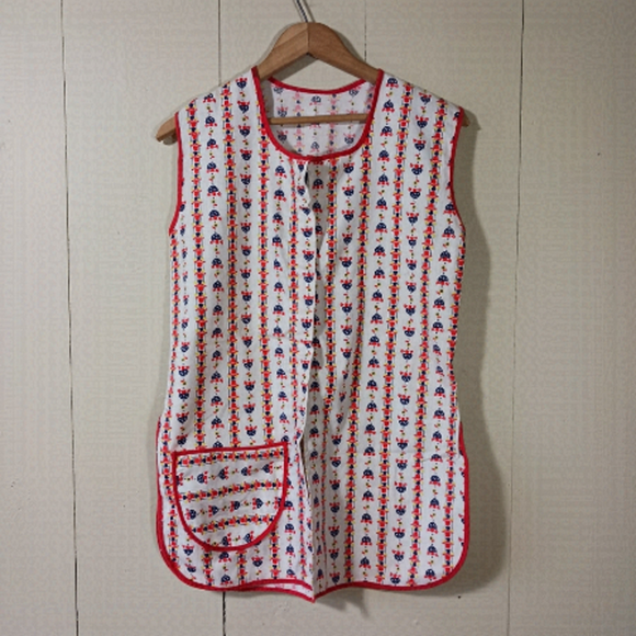 VINTAGE House Coat Smock Cobblers Apron - Picture 1 of 6
